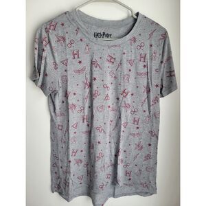 Harry Potter Graphic Top Size L Gray Red